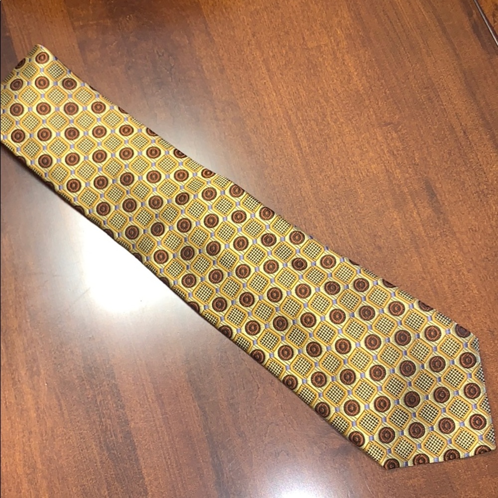 Robert Talbott Studio hand sewn SILK geometric tie made in USA